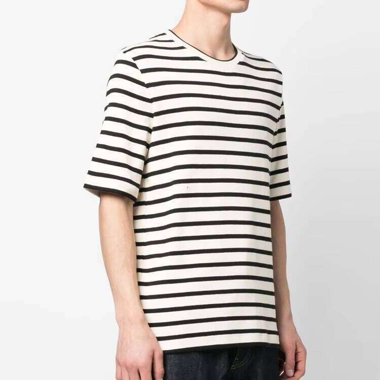 Heavyweight T-Shirt Men Designer Striped Oversized Pour Hommes High Quality 220 Gsm Cotton
