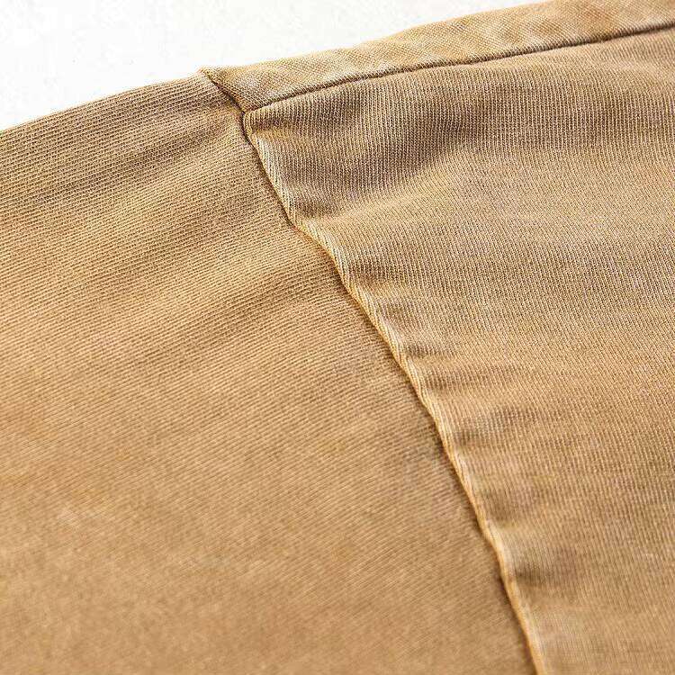 High Quality Embroidered Men's T-Shirt 300gsm Extra Heavy Weight Acid Washed 100% Cotton Twill