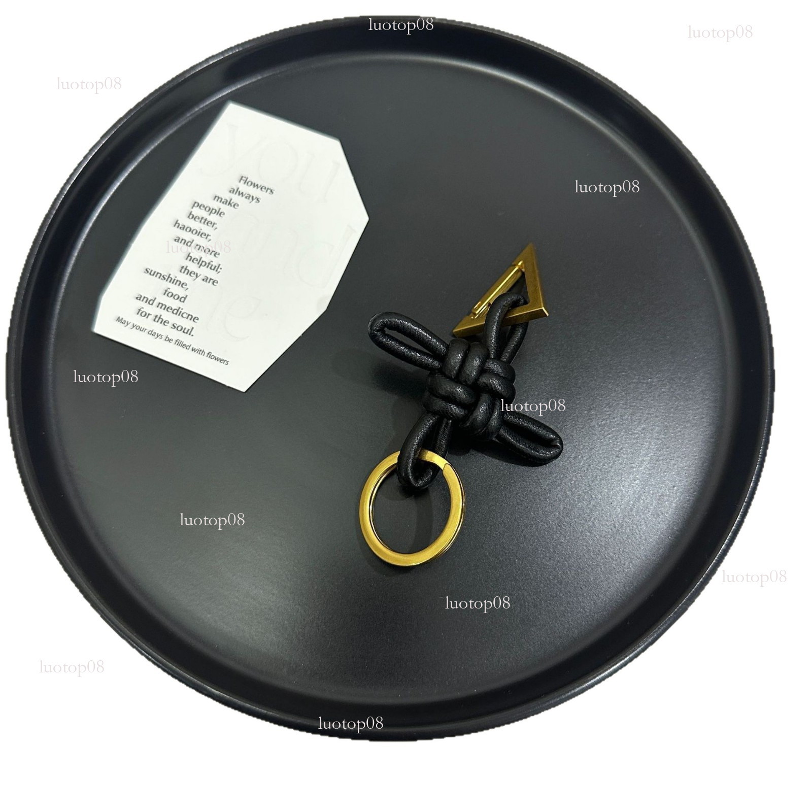 Fashion style hot selling b brand same style chinese knot sheepskin woven car keychain 2025 new genuine leather pendant Luxurys designer