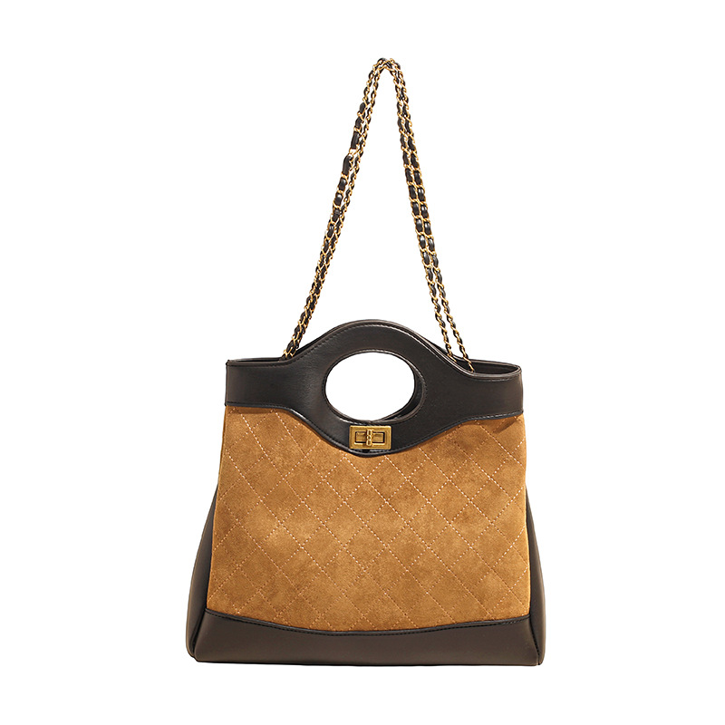 Hot free shipping designer bags for womens shoulder bags black brown Autumn and winter new spliced suede handbag crossbody tote bag