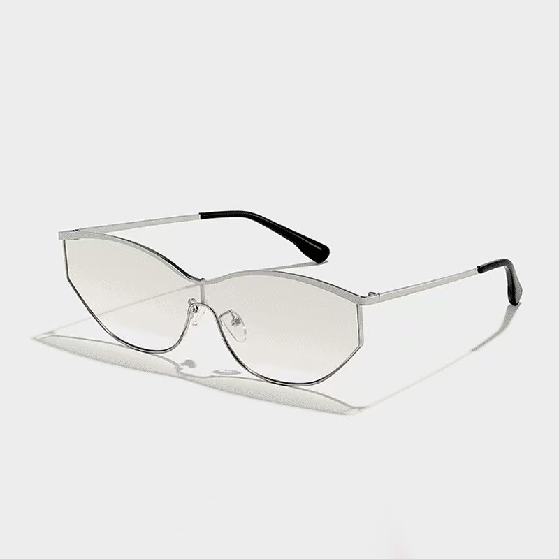 New Fashionable Retro style One piece Sunglasses A Hit Among Influencers Unisex High Definition Metal Stainless Steel Shades
