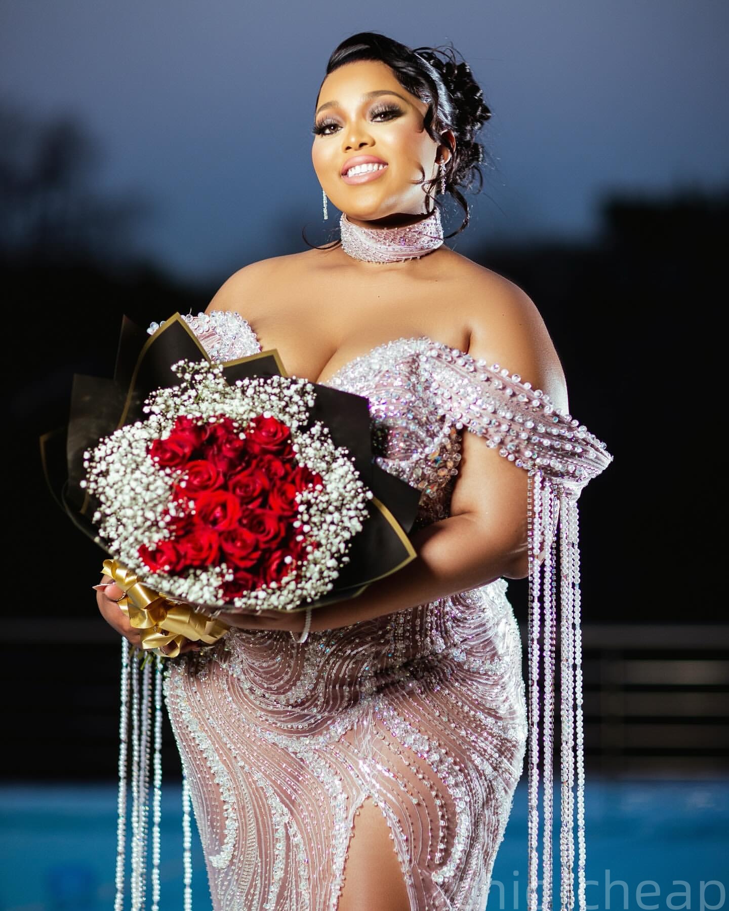 Aso Ebi Mermaid Ivory Prom Dresses 2025 Illusion Crystals Sequined Evening Formal Party Second Birthday Engagement Gowns Plus Size Dress For Special O