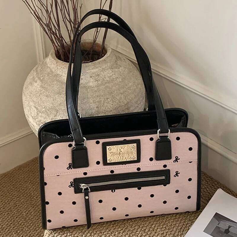 2025 New Korean Style Tote Large Capacity Vintage Shoulder Bag For Schoolgirl Elegant Commuter Backpack Purse