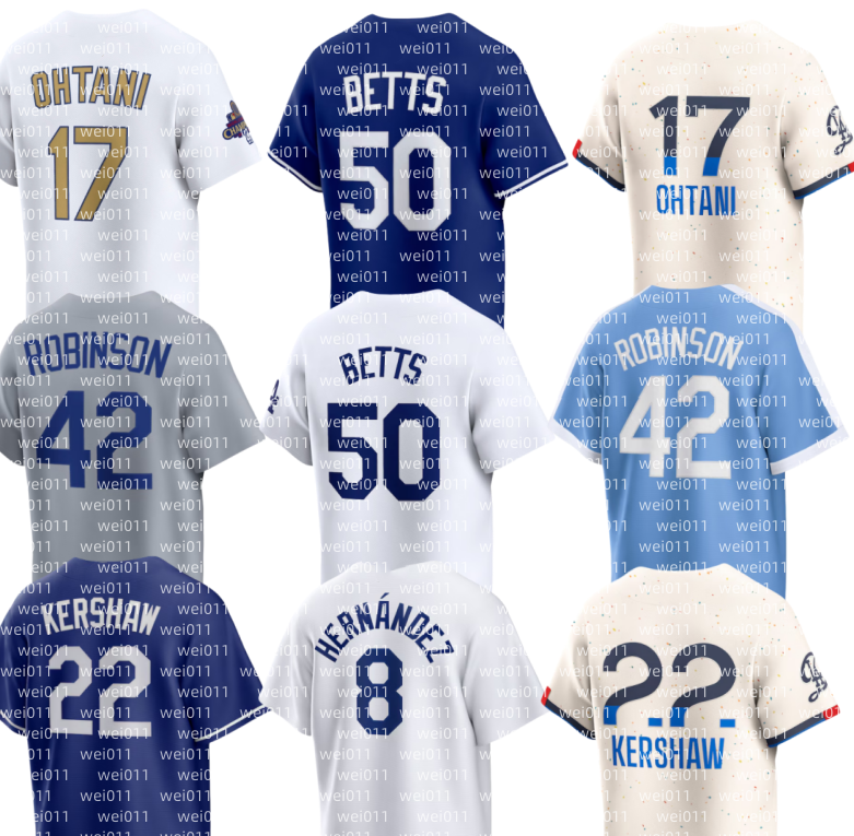 Men Dodgers Baseball Jersey Jackie Robinson Fernando Valenzuela 17 Shohei Ohtani Mookie Betts Freddie Freeman Yoshinobu Yamamoto Hyeseong Kim Enrique Hernandez