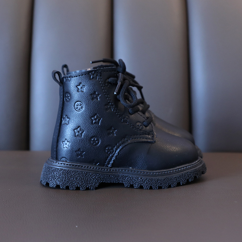 designer shoes 2025 New Winter Kids Martin Boots Boys Girls British Style Fleece Lined Thermal Snow Boots Free Shipping