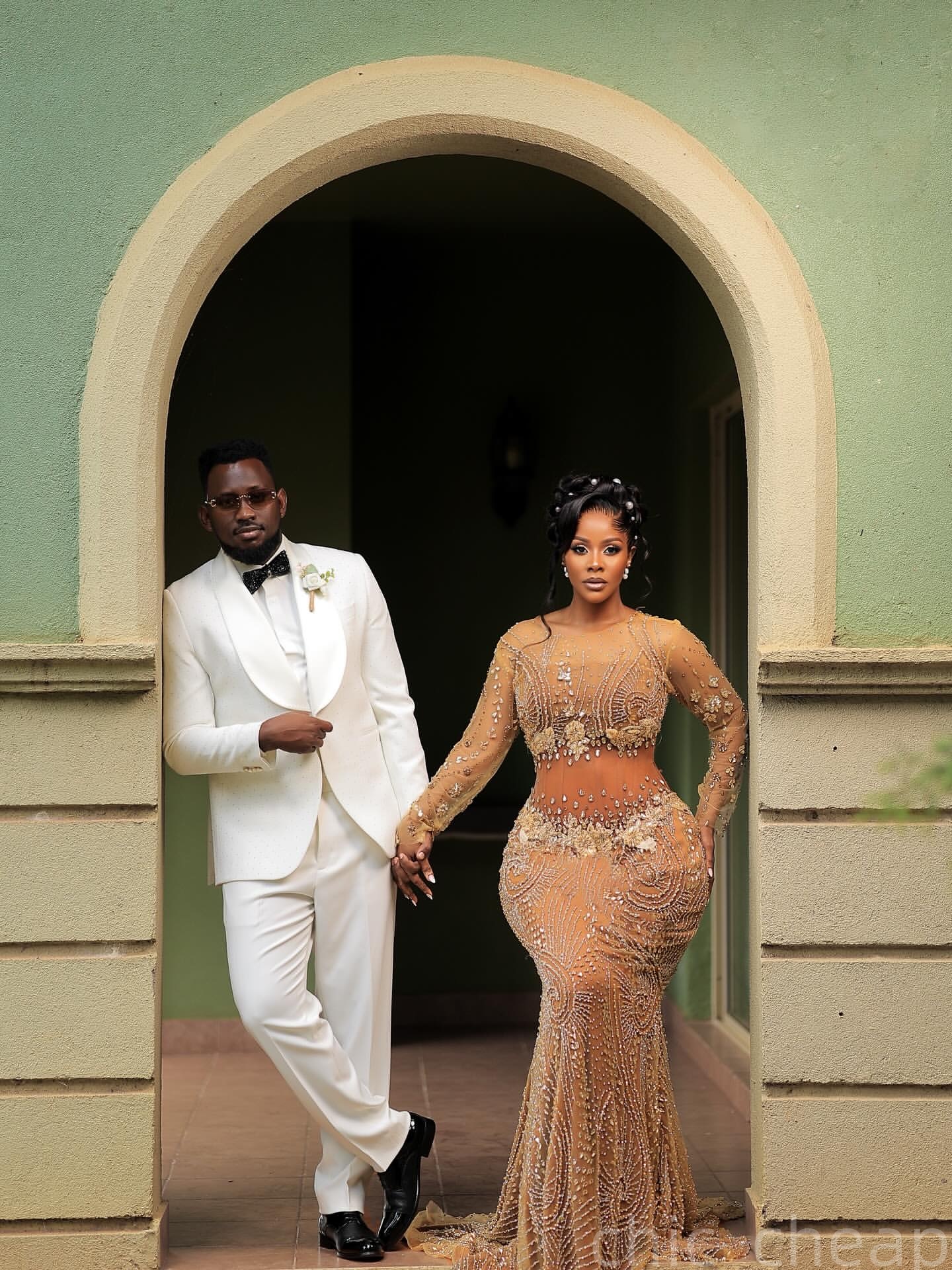 Aso Ebi Nude Mermaid Prom Dresses 2025 Illusion Crystals Sequined Evening Formal Party Second Birthday Engagement Gowns Plus Size Dress For Special Oc