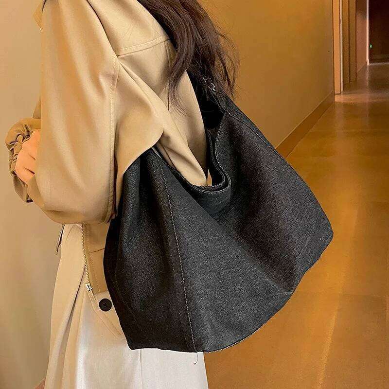 Denim Female Large-Capacity 2025 New Spring And Summer Hundreds Of Hobo Chain Shoulder Bag Senior Sense Tote Bags