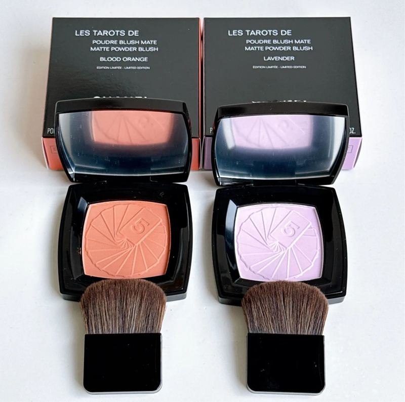 Designer Makeup Brand Les Tarots Poudre Mate Matte Power Blush 2 Colors luxe 4G Blood Orange# Lavender# Foundation Makeup Palette Compact Powder