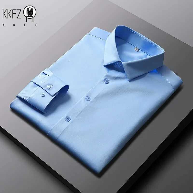 Mens Casual and Fashionable Long Sleeved Solid Color Shirt Non Ironing and Wrinkle Resistant Business Top X250903