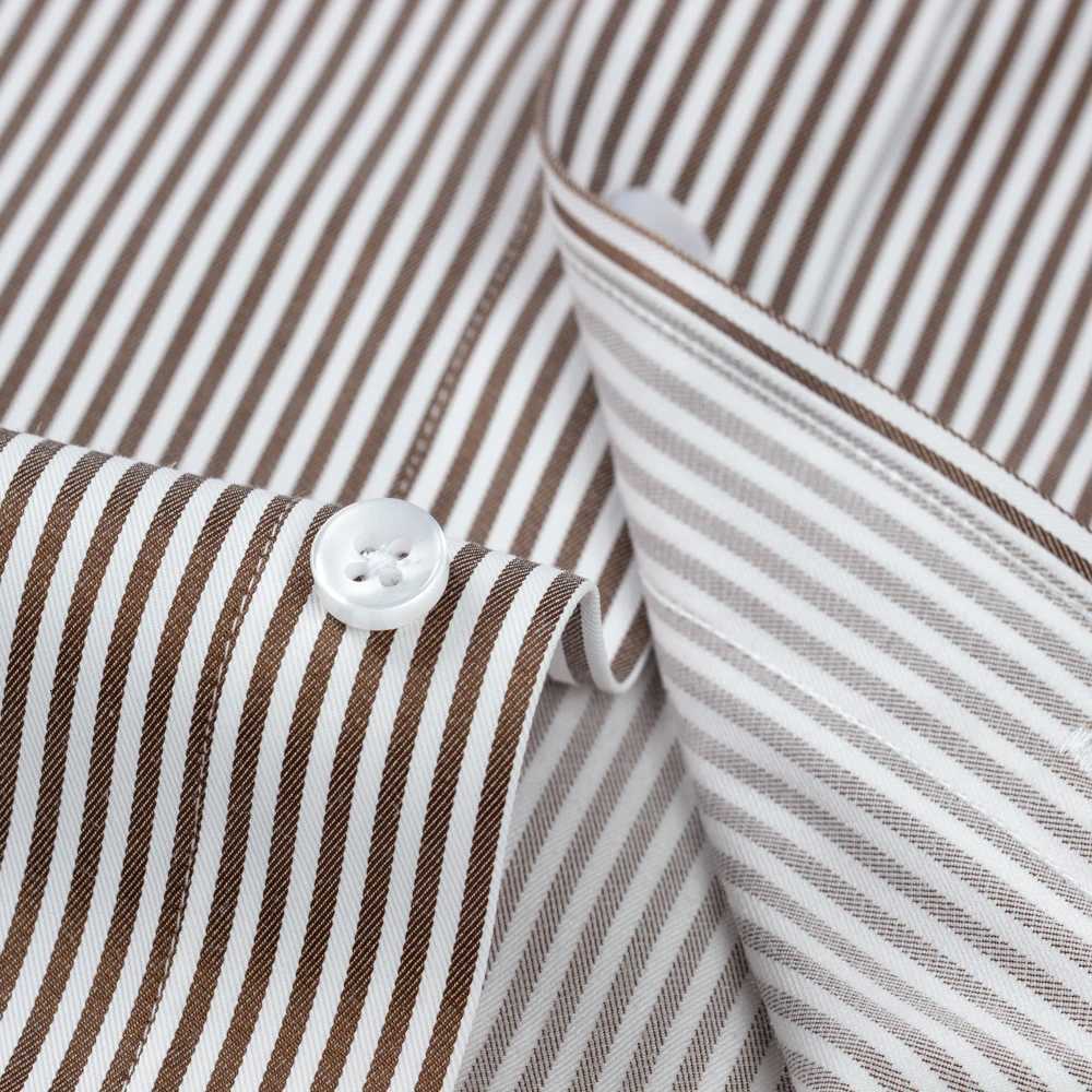 Slight Stretch Mens Color Matching Striped Dress Shirt Formal Breathable Button Down Long Sleeve Shirt For Business Activities X250903