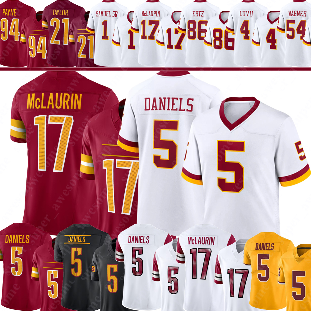 5 Jayden Daniels Terry McLaurin Football Jersey Mike Sainristil Frankie Luvu Sean Taylor Deebo Samuel Sr Trey Amos Bobby Wagner Von Miller Zach Ertz Josh Conerly