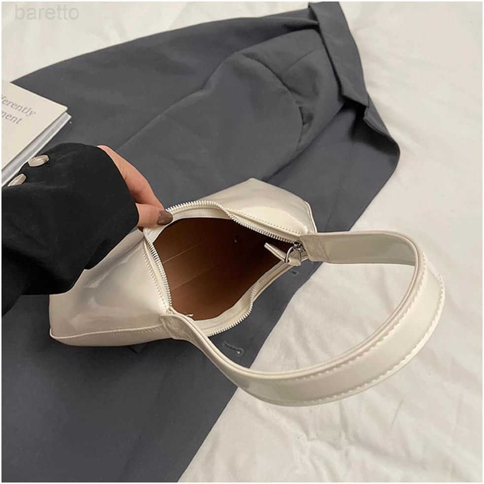 Leather Hobo Shiny Handbags Cute Evening Clutch Armpit Shoulder Bag Crescent Purse M250903