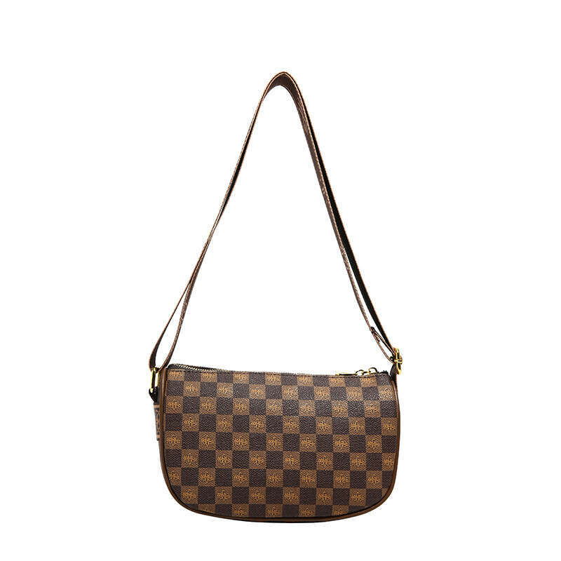 2025 Spring Elegant Versatile Retro Printed Bag Women's Minimalist Urban Small Square Shoulder Crossbody Bag Khaki Brown