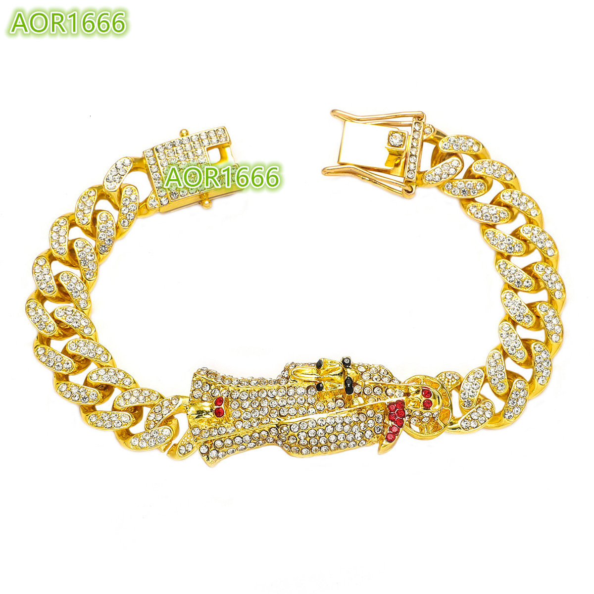 Gold Silver Cuban Link Chain Jewelry Religious Santa Muerte Bracelets Holy Death Gold Silver Fashion Jewelry Bracelets