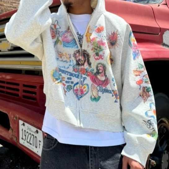 2025 Street Casual Clothing Retro Pattern Printed Hoodie Loose Temperament Mens Hoodie Gothic Rock Fashion Sports Hoodie W250903 - view 5