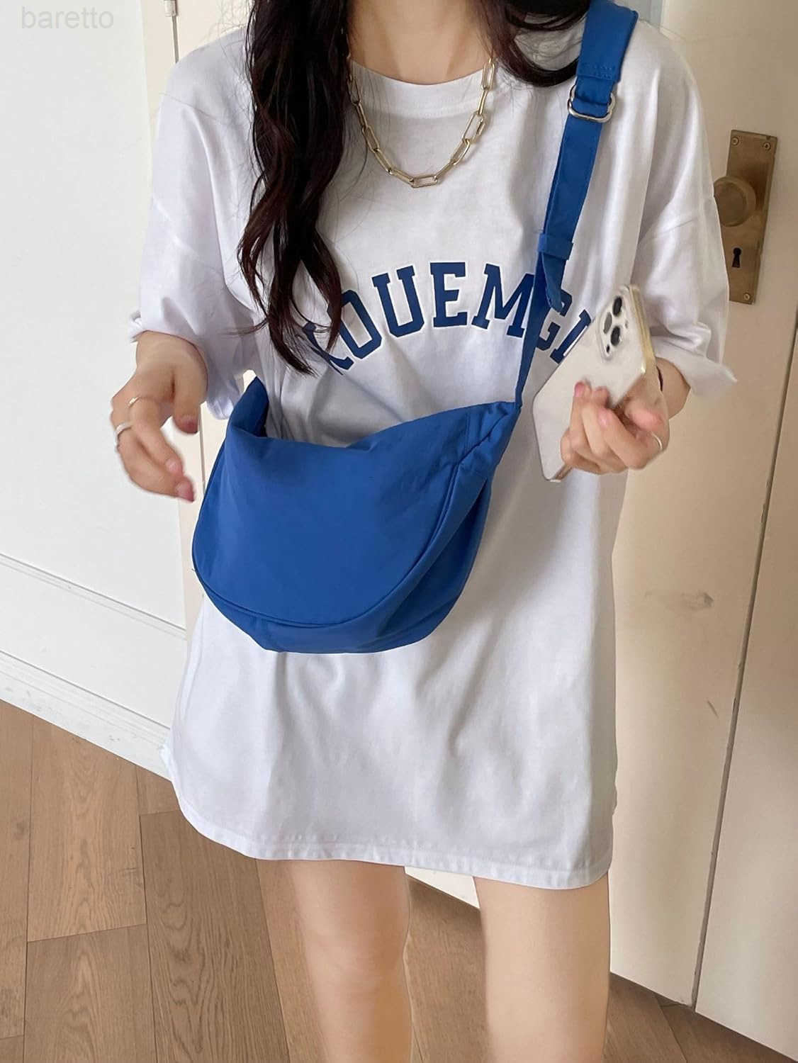 Small Canvas Crescent Tote Handbag Mini Crossbody Cellphone Sling Bag Purses With Adjustable Strap Zipper M250903