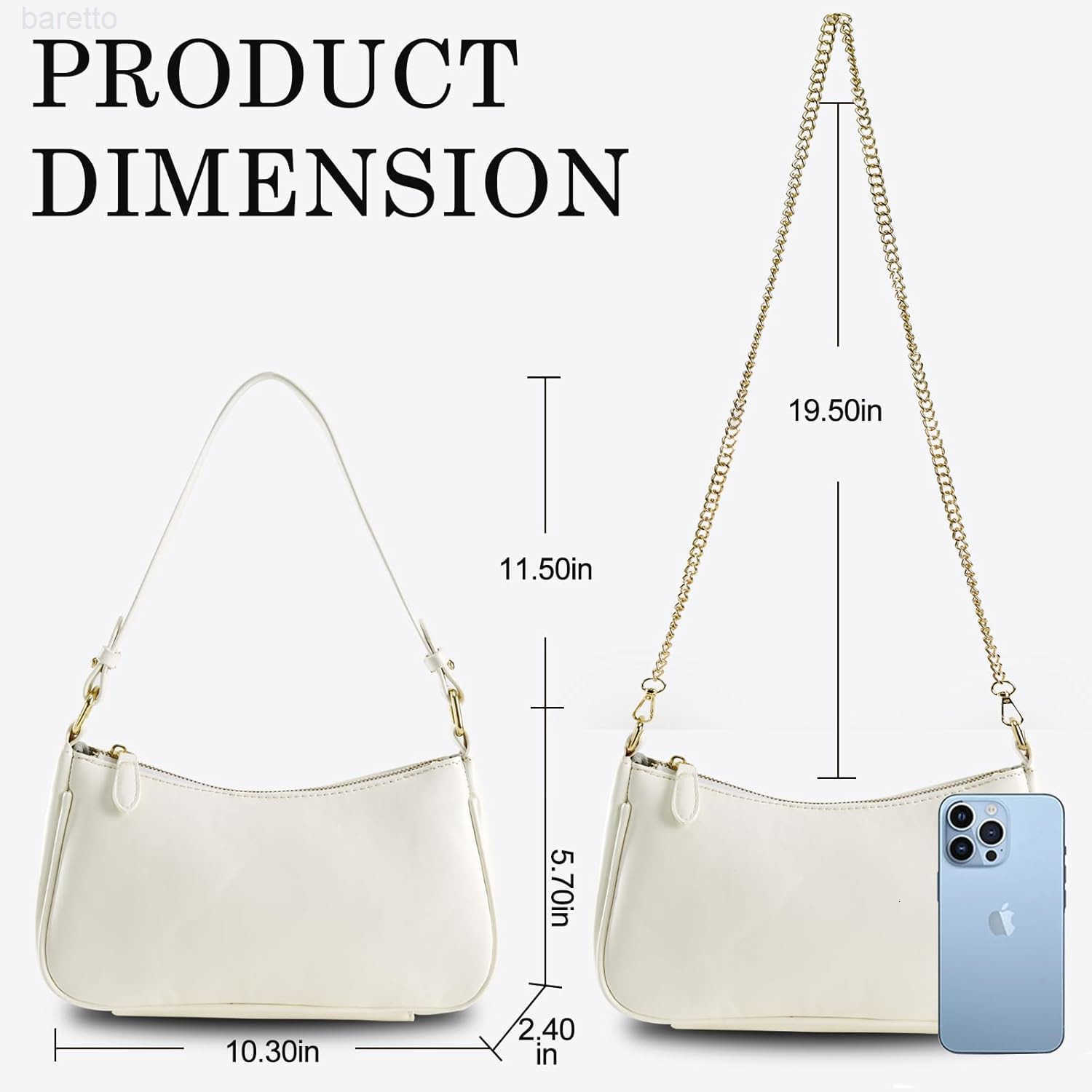 Crescent Shoulder Bag for Women Trendy Tote Handbag Purse Vegan Leather Clutch Handbag with 2 Removable Straps M250904