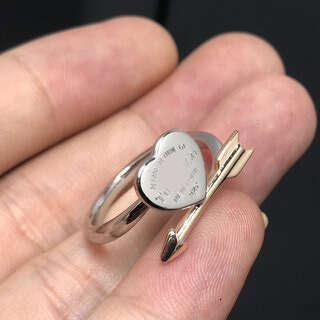 2025 T-Jia High-Quality Cupid's Arrow Ring, Heart Design, Versatile Fashion Ring, Sizes 6-8 (Platinum/Rose Gold/Gold), TJ7