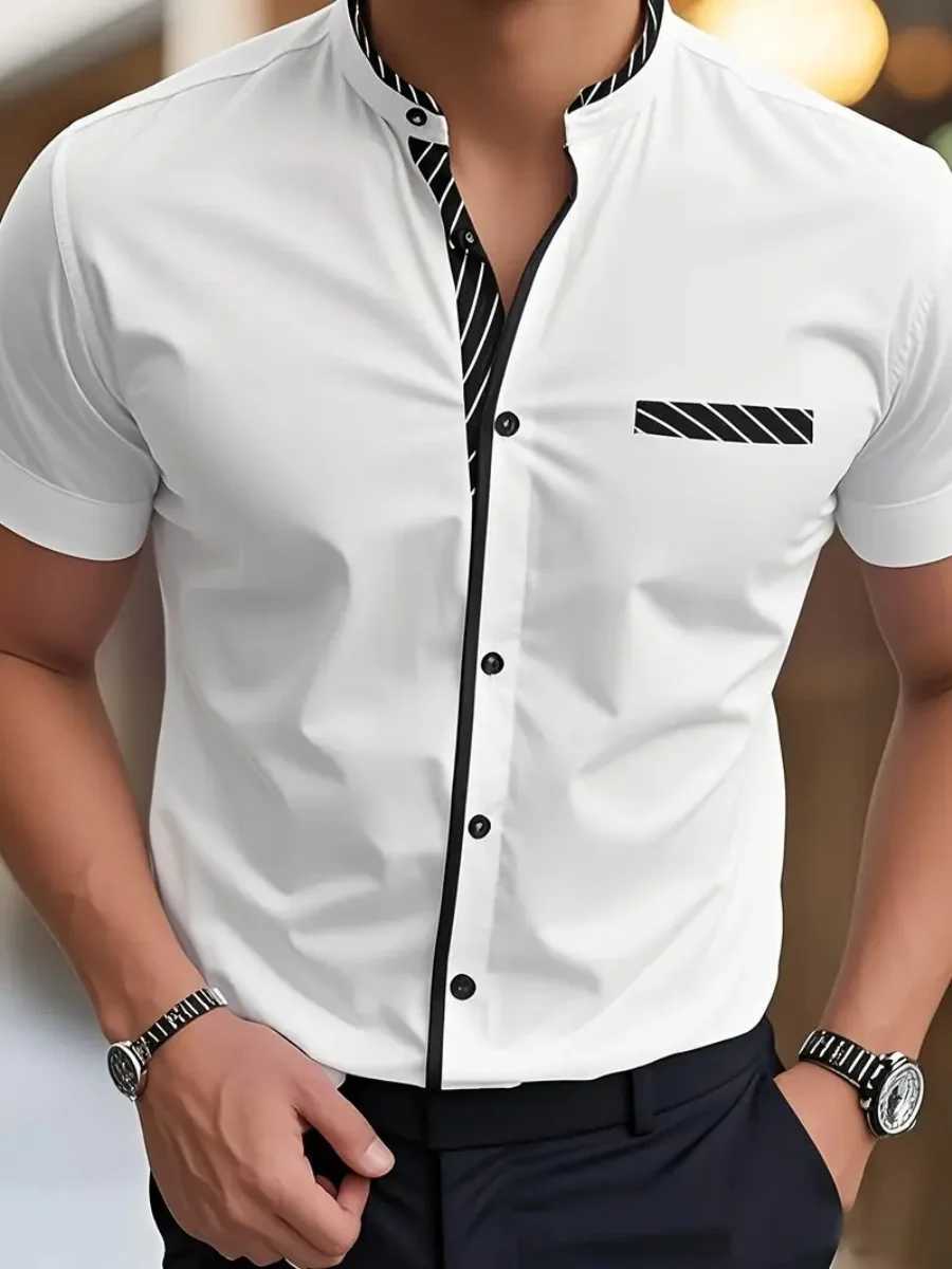 2025 new model of mens shirts in various colors 3D printed shirts business office clothing casual breathable fabric X250903