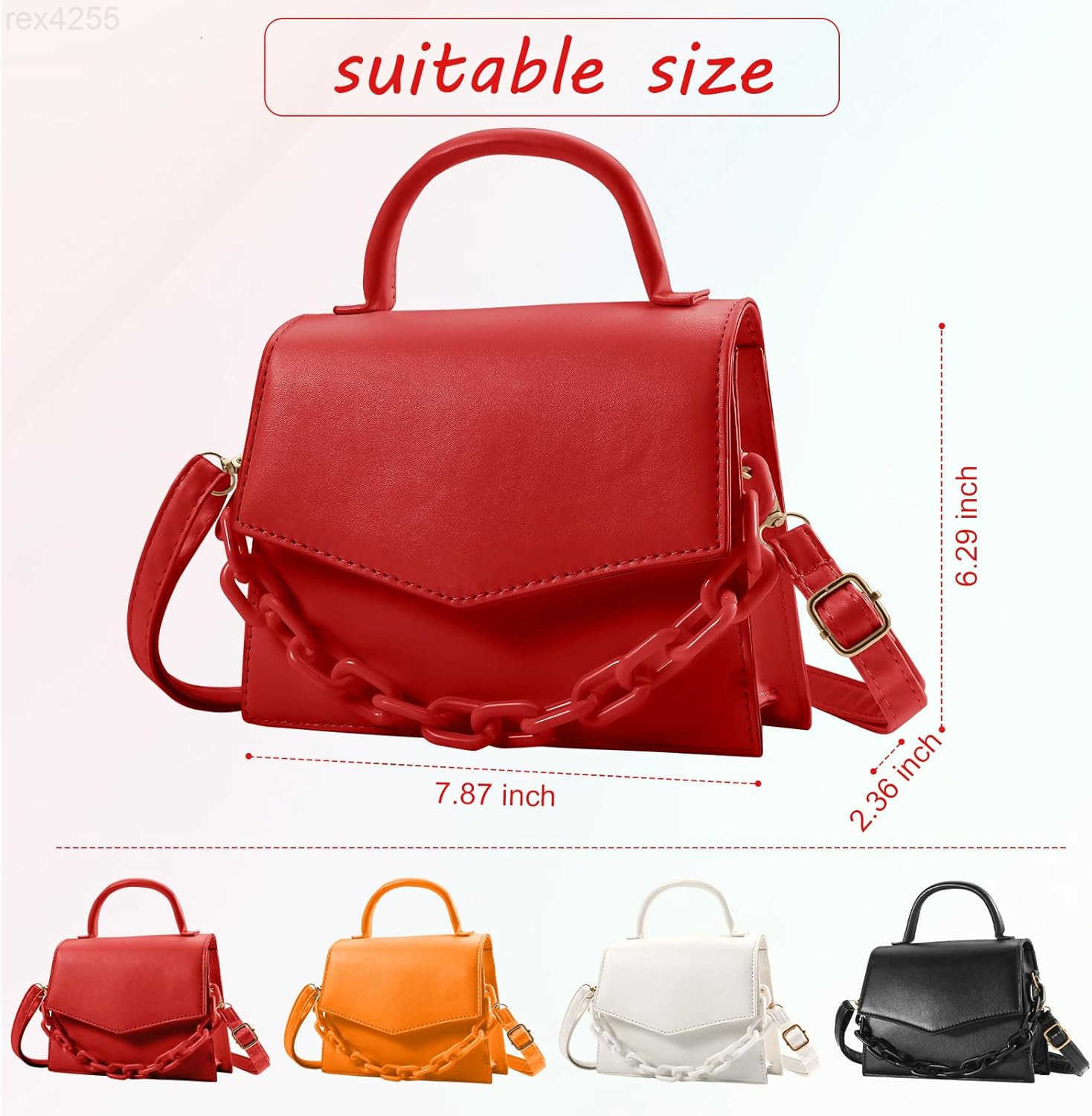 Small Crossbody Bags for Women Girls Trendy Top Handle Satchel Purses with Detachable Acrylic ChainW250903
