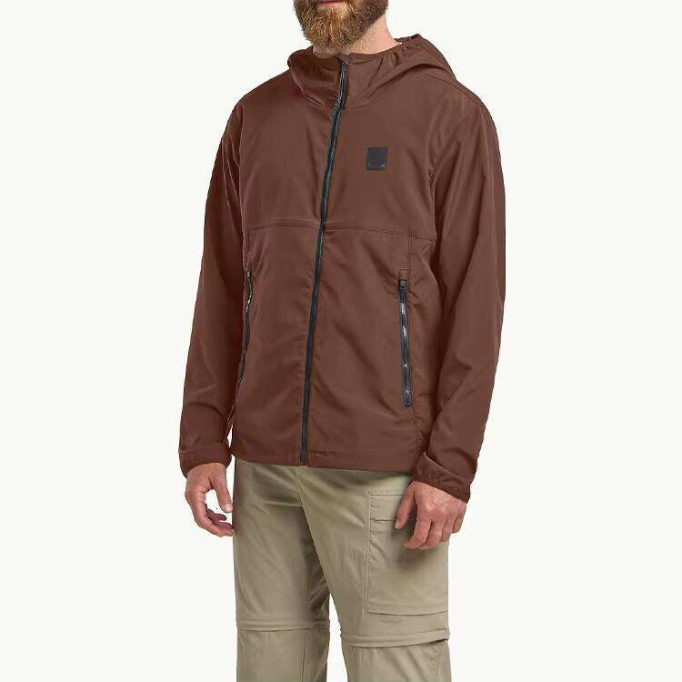 Men's Waterproof Ski Jacket Thin Warm Winter Windbreaker with Hood Casual Style Breathable Snowboard Coat Zipper Closure