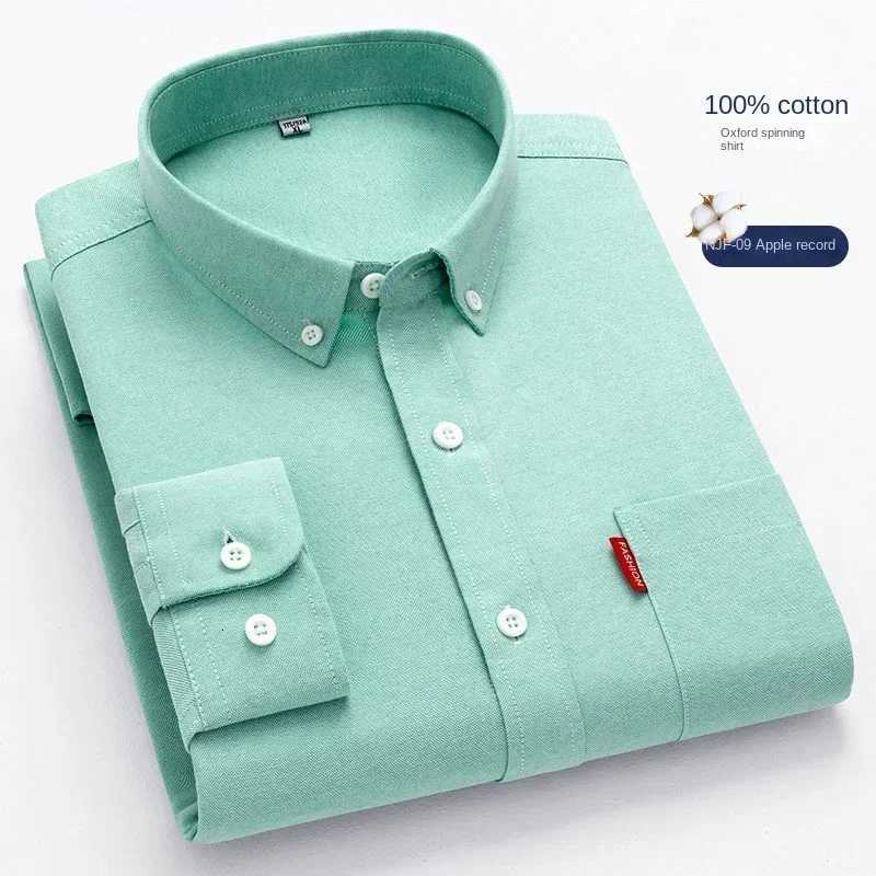 Classic Solid Color Casual Long Sleeve Shirt Men Oxford 100 Cotton Long Sleeve Shirt for Men Soft Cozy Formal White Shirt X250903
