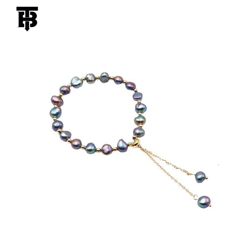 TB BHULAMTE Designer's Women's Natural Irregular Freshwater Pearl Bracelet Exudes A Fresh Simple And Sweet Charm Bringing Out Pink Pearl Jew
