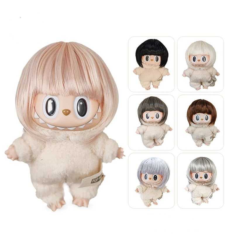 17cm Labubu Vinyl Doll Wig for Gen13 Cute EarLength Bob Hair Short Bobcut Headwear for Labubu Doll Charms Labubu AccessoriesXJ250903