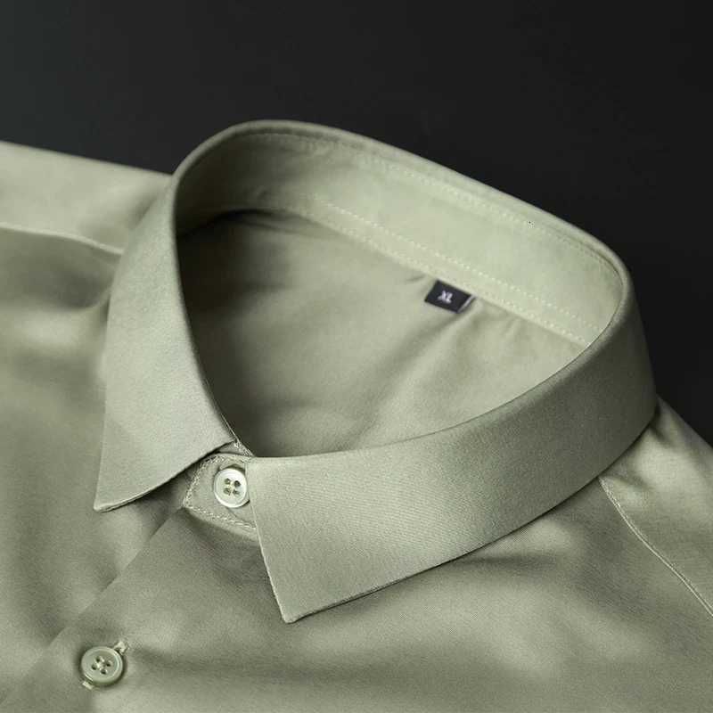 Solid Color Mens Shirt Long Sleeve Non Iron Work Black Blue Red White Shirt Men Long Sleeve Slim Fit Casual Business S4XL X250903