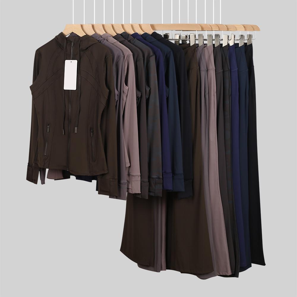 Womens yoga jacket sets gold zipper definejackets tank leggings define hooded jacket workout sport coat fitness jacket sports quick dry activewea