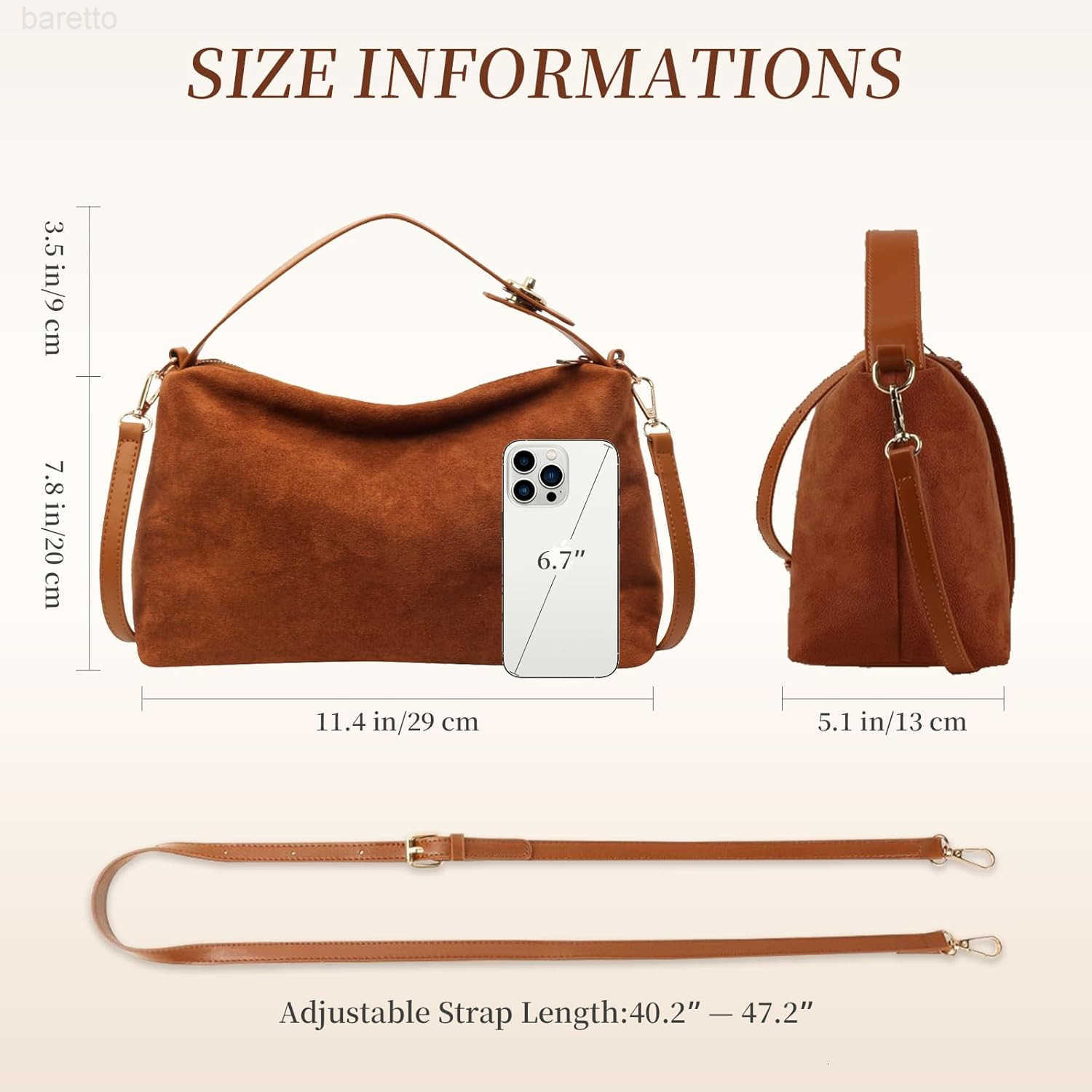 Bags for Women Brown Suede Purses Suede Tote Handbag Slouchy Shoulder Bag Retro Crossbody Hobo Bag 2025 M250903