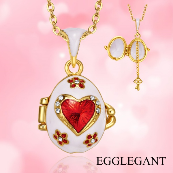 Necklaces & Pendants Elegant Heart-Shaped Gold Tone Beaded Necklace Featuring Sparkling Austrian Gems EL22-1
