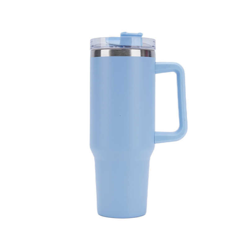 40oz Insulated Tumbler With Lid and Straws Large Capacity Stainless Steel Car Mug With Handle Vacuum Leak Proof Coffee Cup NewT250220