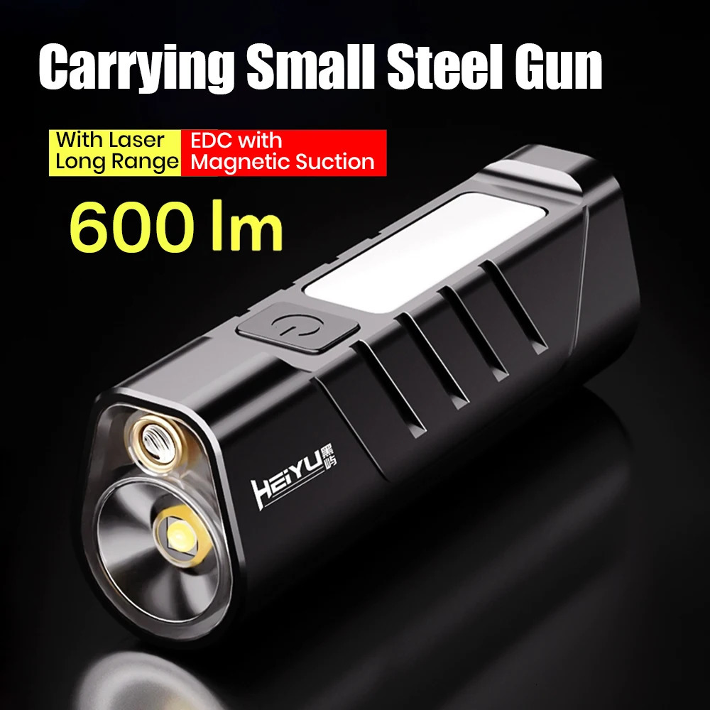 SKYRAY SM55 600Lumen EDC Flashlight 18650 Pocket USB C Rechargeable Torch MINI Led Light with Magnetic for camping nightwalking 250902
