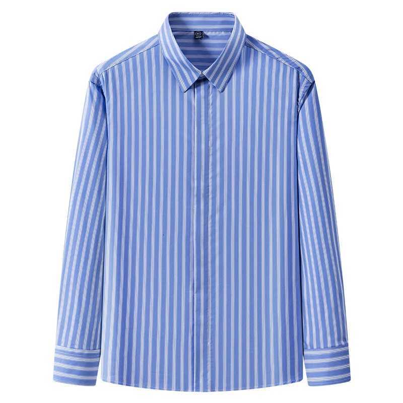 Hight qulity 95cotton striped long sleeve shirts for men slim fit formal plain shirt soft office business clothes england tops X250903