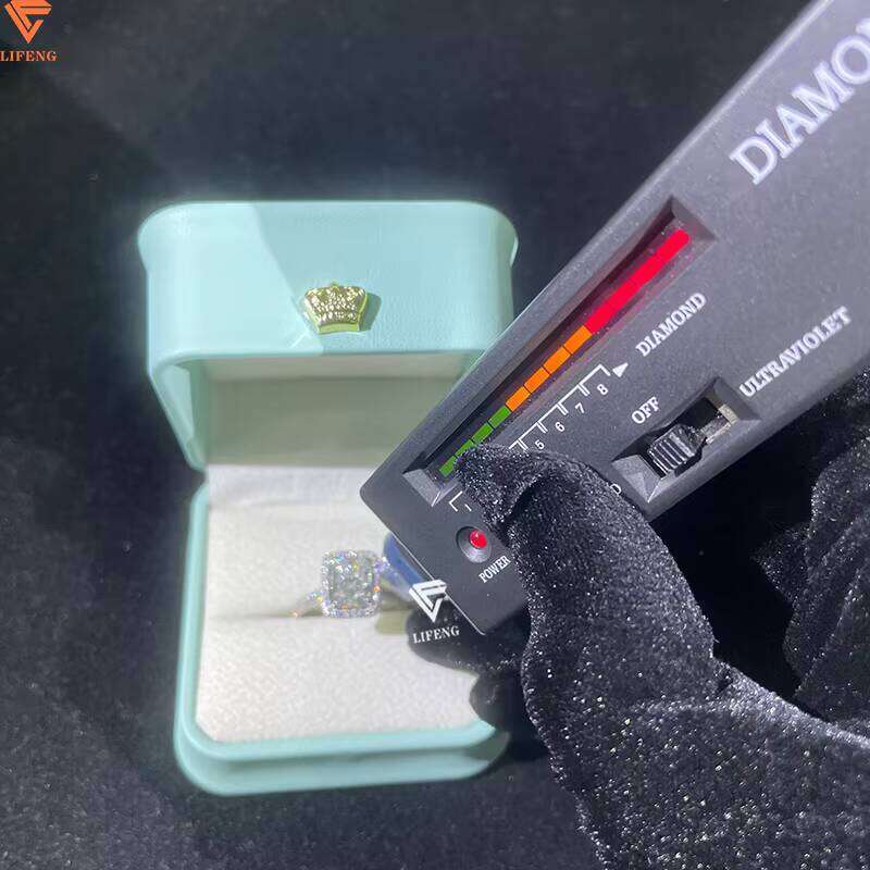 10K Platinum VVS Grade Silica Radiation-Cut Diamond Couple Ring Jewelry - Ladies' Style - view 4