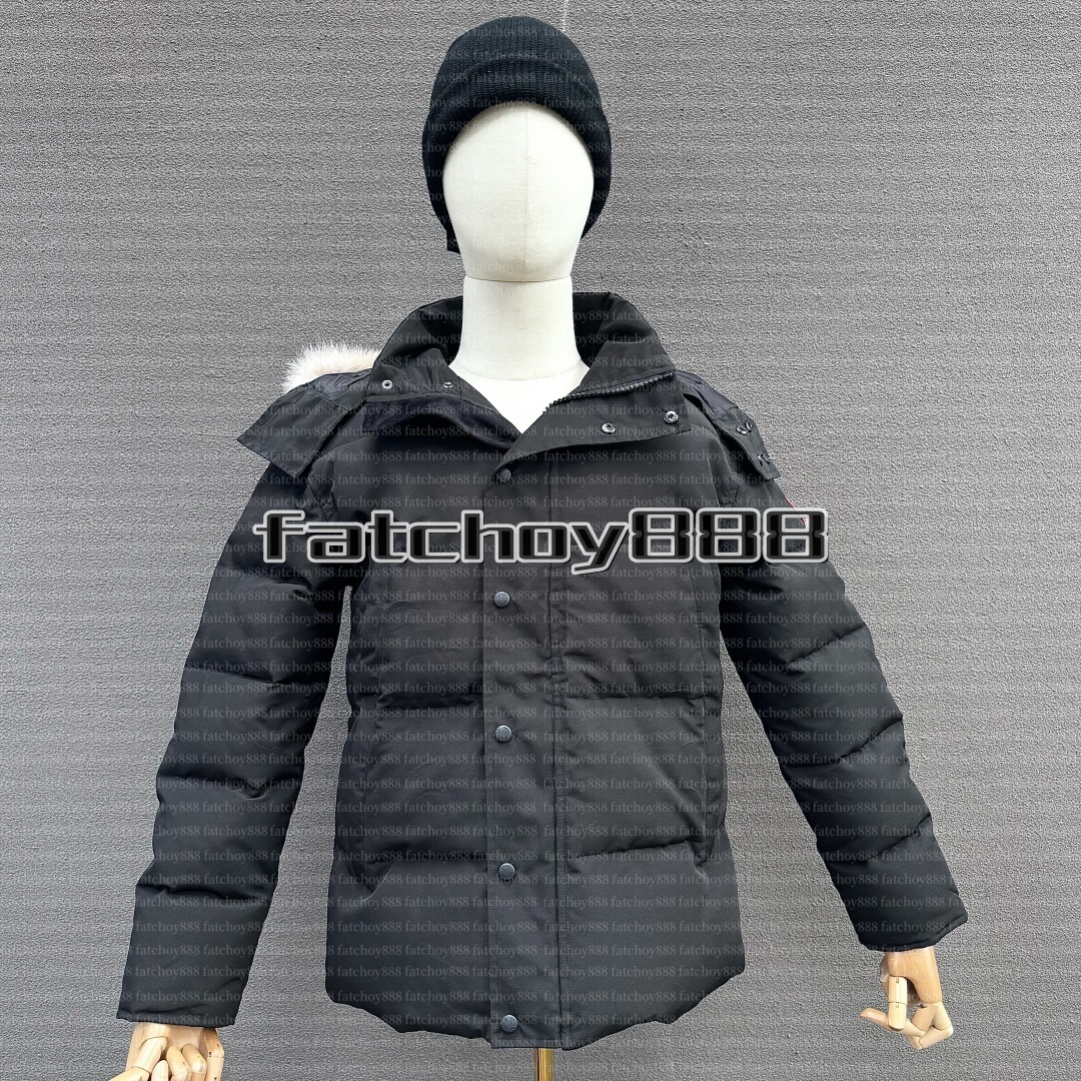 Designer High Quality canada Jackets Men Down Jacket goosse Coat Real Big Wolf Fur Women Wyndham Overcoat Clothing Fashion coat Winter Jacket Outerwear Parka XS-2XL