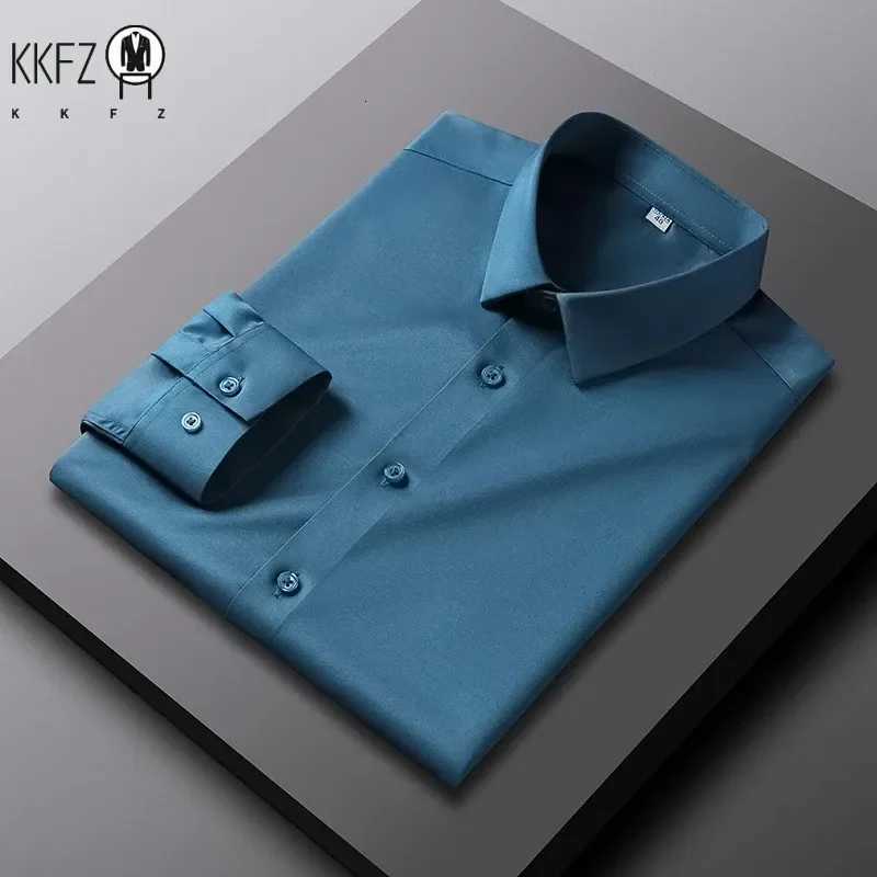 Mens Casual and Fashionable Long Sleeved Solid Color Shirt Non Ironing and Wrinkle Resistant Business Top X250903