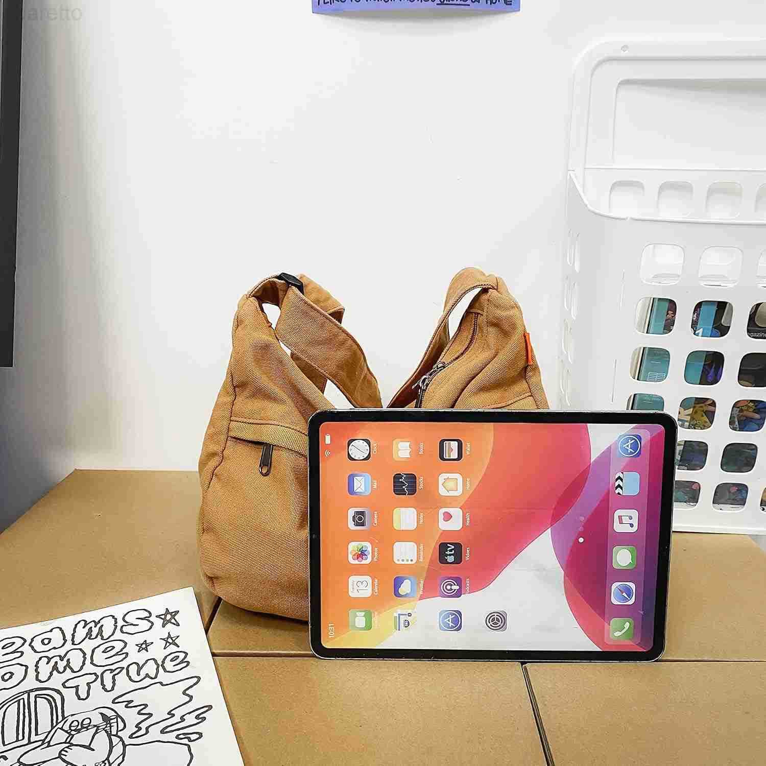 Canvas Casual Messenger Bag Hobo Crossbody Bag Canvas Shouder Tote Handbag for Women and Men M250903