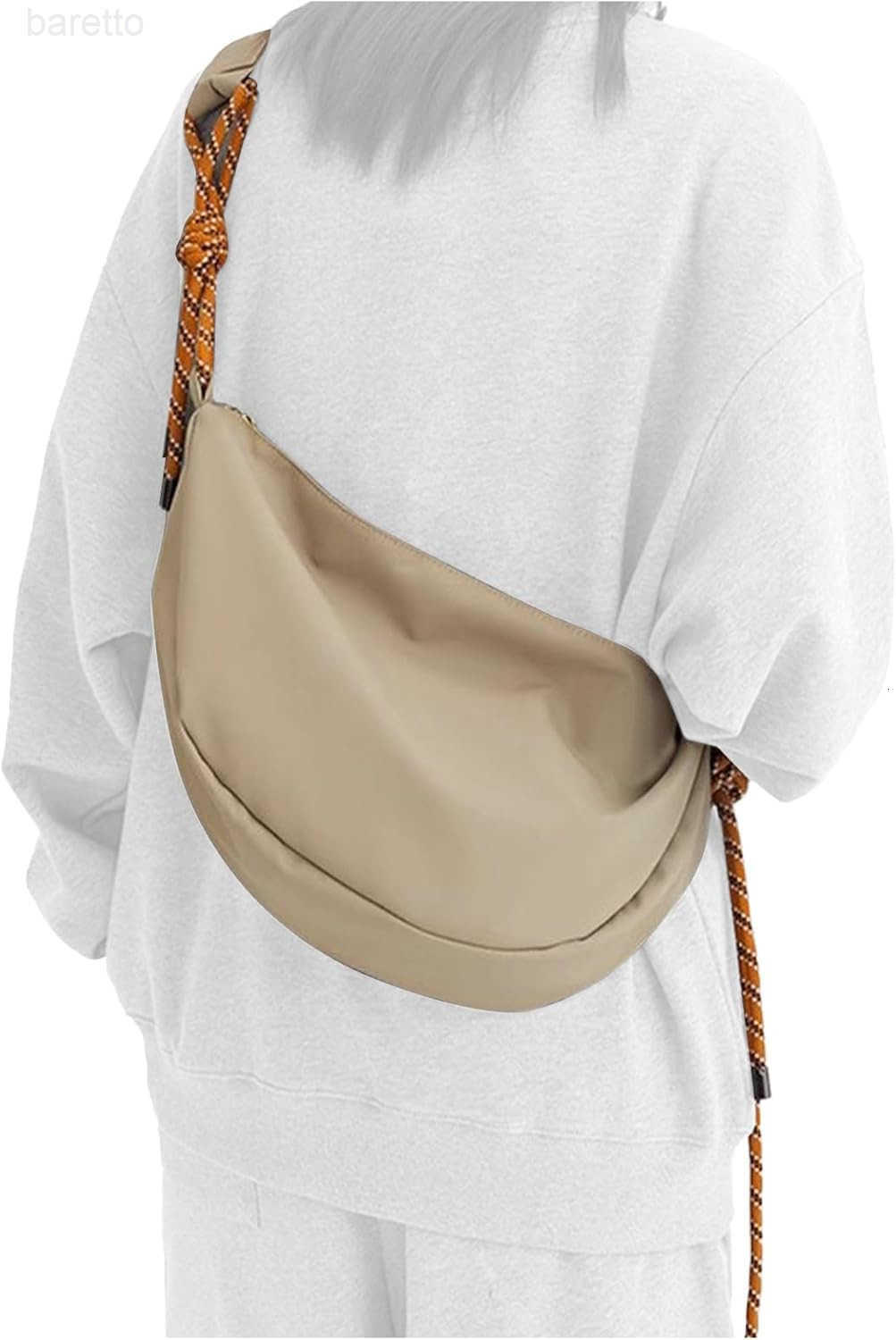 Hobo Crossbody Bag for Women Nylon Crescent Bag Trendy Dumpling Cross Body Bag Half Moon Shoulder Bag M250903