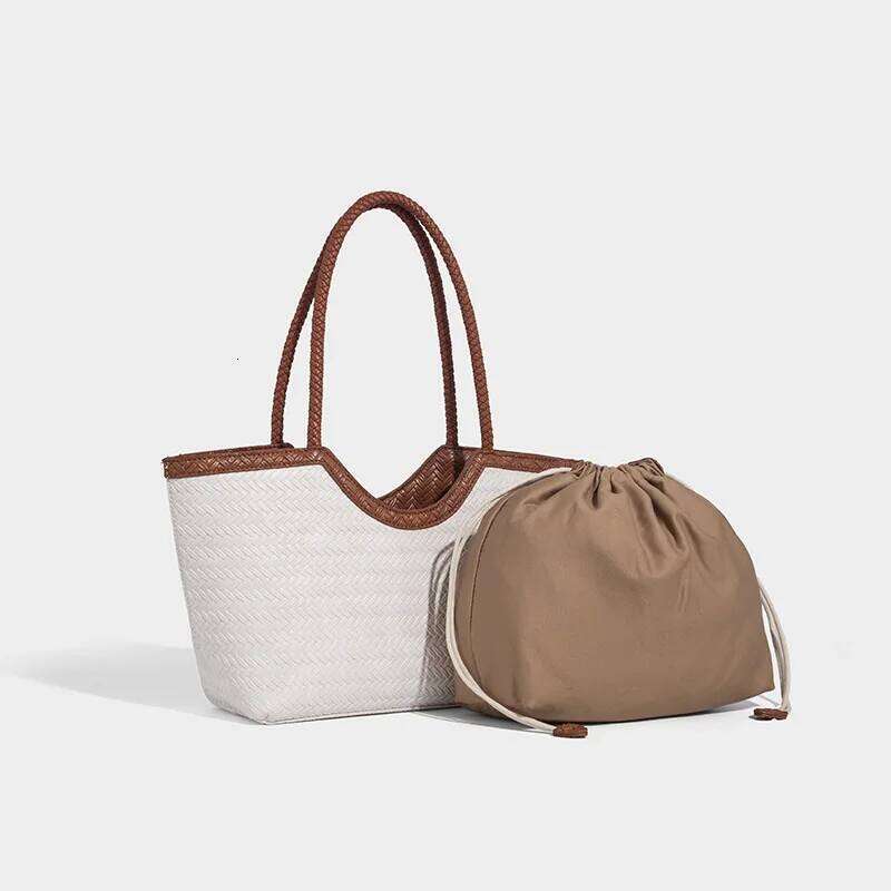 2025 New Designer Tote Bag For Women PU Imitation Braided Emment Handbag With Inner Pocket Underarm Shoulder Purse