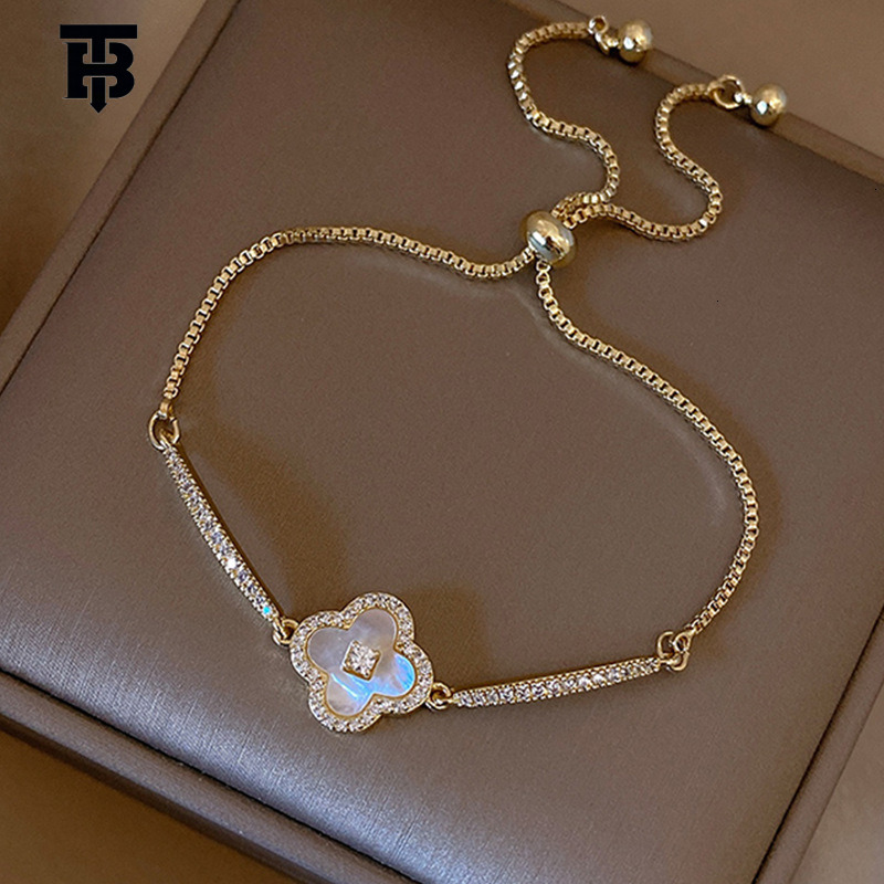 TB BHULAMTE Designer Lady's Genuine Gold-plated Zircon Bracelet French Style Light Luxury High-end Fashion Exquisite Temperament Versatile Jewelr