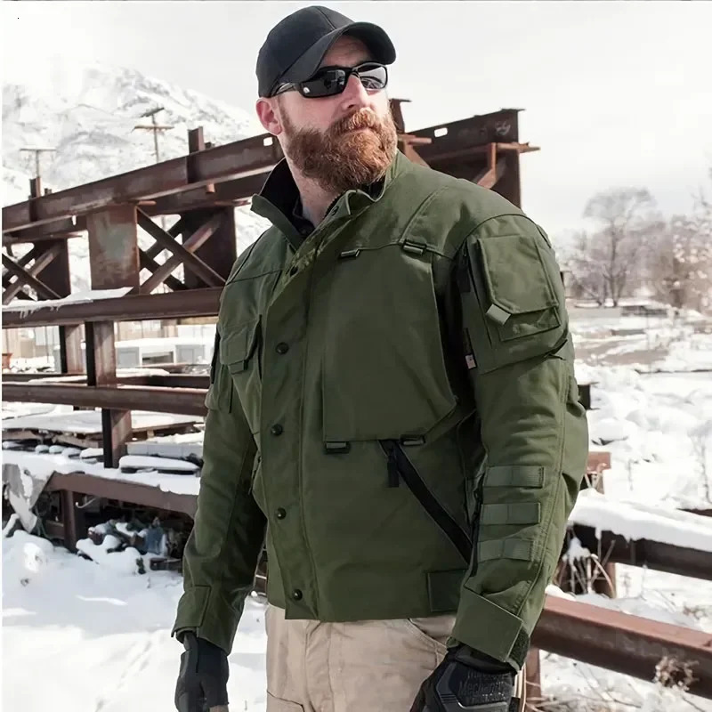 Plus Size Military Tactical Jacket Men Waterproof Multifunctional Pocket Casual Bomber Male Outwear Spring Autumn S3XL 250903