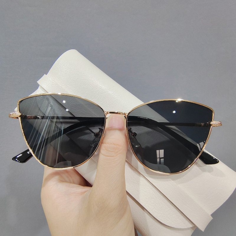New Elegant Versatile Butterfly shaped Cat eye Sunglasses for Women Stylish Metal framed European and American inspired Sunwear