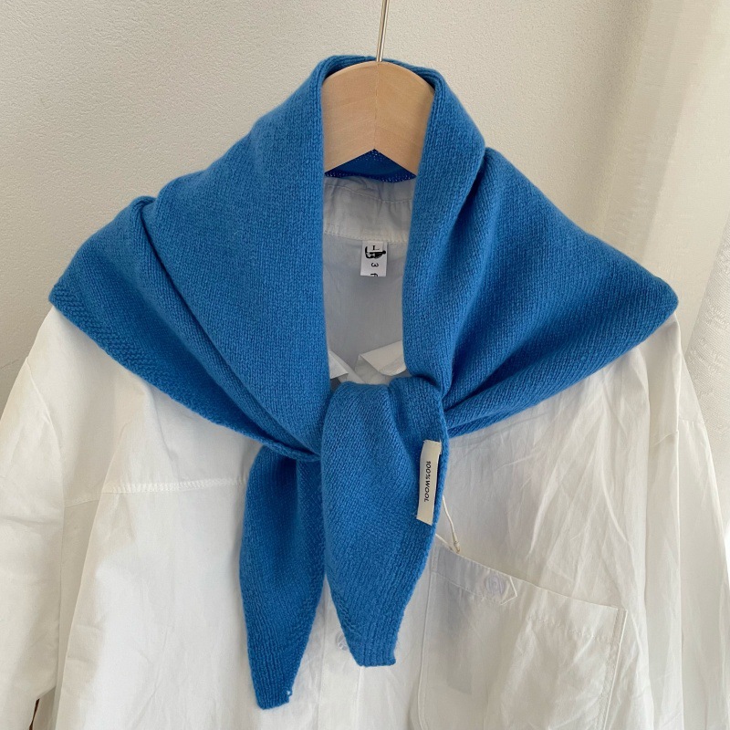 K1794 100% pure wool thick knitted scarf shawl dual-purpose autumn and winter lazy wind warm neck scarf women's versatile