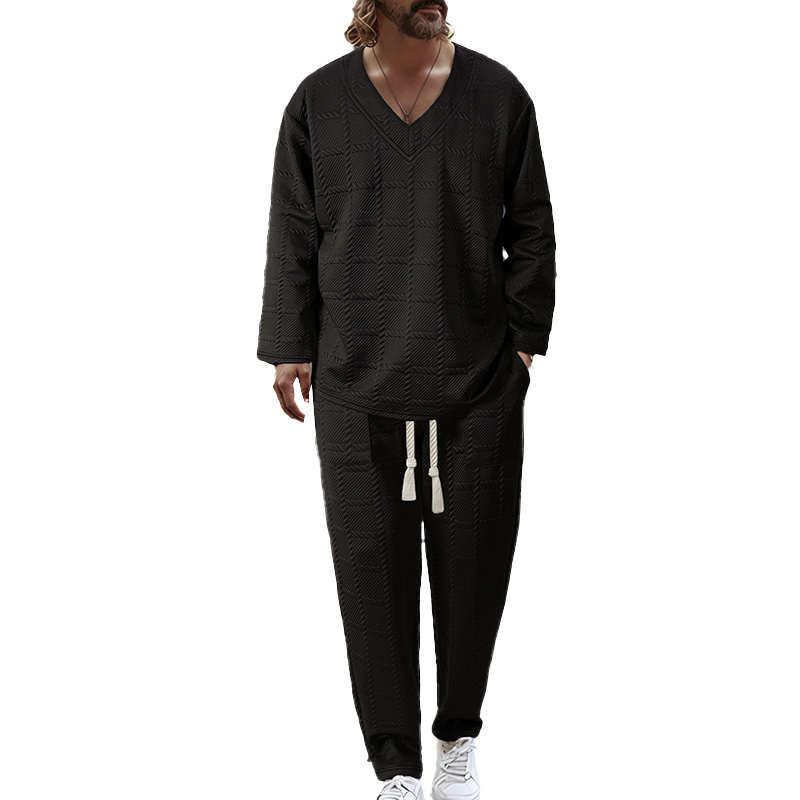 Men Tracksuit Casual Joggers Trendy Long Sleeve Sportswear Pullover And Pants 2 Piece Sets Hip Hop Suit Casual Top Perfect For Streetwear Daily Outfit