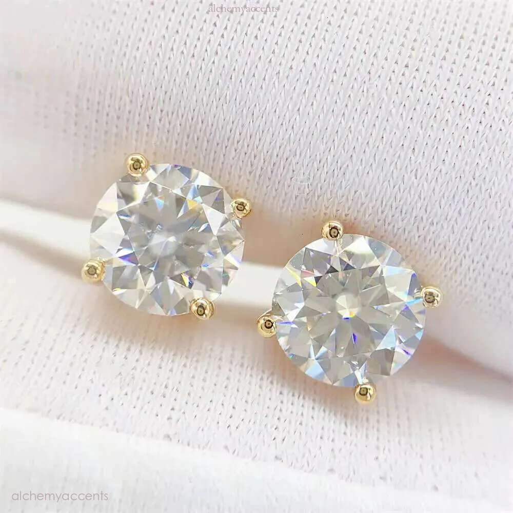 Hot Selling Top Quality Stud Earring Pass Dia Tester Screw Back Hip Hop 10k Solid Gold Earrings Moissanite Jewelry