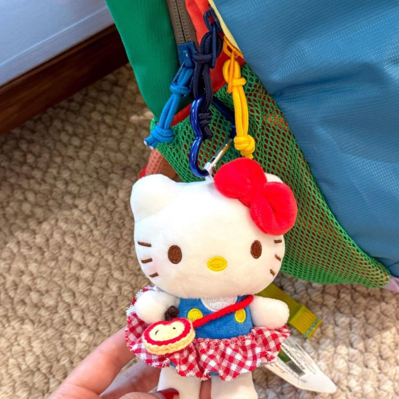 MINISO plaid skirt satchel Hello Kitty bag pendant keychain for girls gift birthday gift