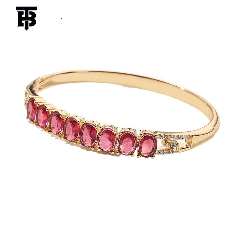 TB BHULAMTE Designer Lady Korean Diamond-encrusted Bracelet Red High-end Elegant Bracelet Multi-style Belt Buckle Bracelet New Diamond-encrusted Brace