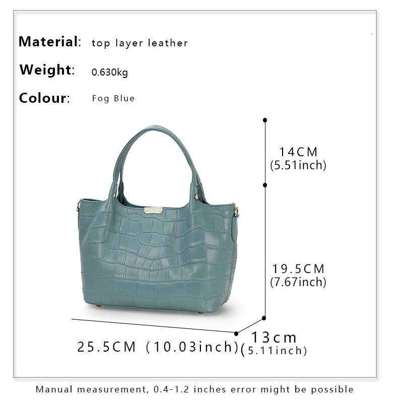 Made Of High-Quality Cowhide, Aidrani's New Women's Handbag Features Crocodile Pattern, Comes In Solid Color, And Has A Larg